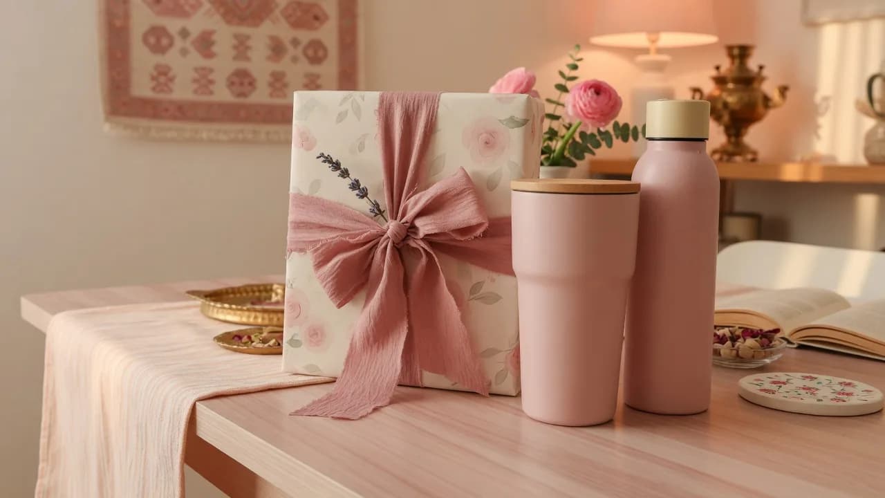 ست هدیه تراول‌ماگ و بطری با بسته‌بندی ملایم